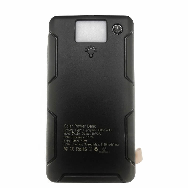 ソーラーモバイルバッテリー ソーラー充電器 6枚パネル 16000mAh 大容量 防災 緊急電源 緊急時にLED懐中電灯、防災、大活躍