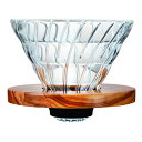 HARIO ハリオ コーヒー ドリッパー 1~4杯用 V60 耐熱 ガラス ドリッパー 02 オリーブウッド Φ120×H95mm VDGR-02-OV 【食器洗浄機対応】【電子レンジ対応】【熱湯対応】