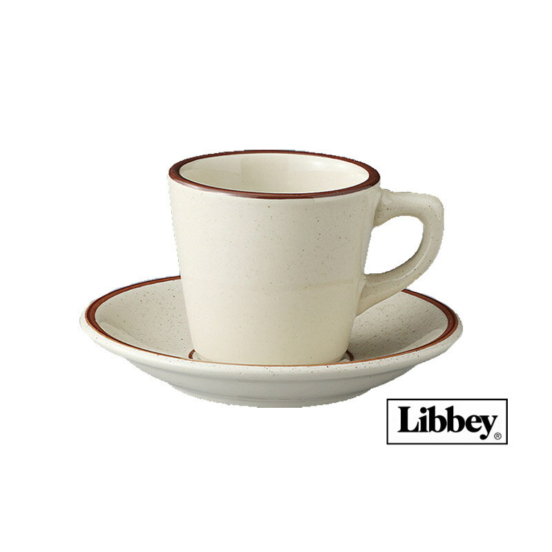 コーヒーカップ＆ソーサーセット おしゃれ 可愛い 昭和レトロ カフェ食器 Libbey リビー デザートサンド 【食器洗浄機対応】【電子レンジ対応】