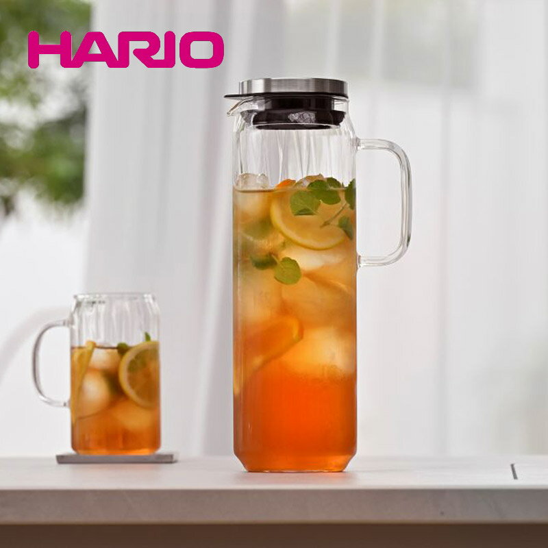 冷蔵庫 麦茶 ポット ピッチャー 水差し HARIO ハリオ 耐熱ガラス ウォータージャグ ロングカン 1300 Φ79×H277mm(1300ml) おしゃれ たっぷり 大容量 カフェ バー ホテル 旅館 バンケット ラウンジ クラブ 割烹 懐石 会席 料亭 飲食店 業務用 備品 食器 WJCA-1300-HSV