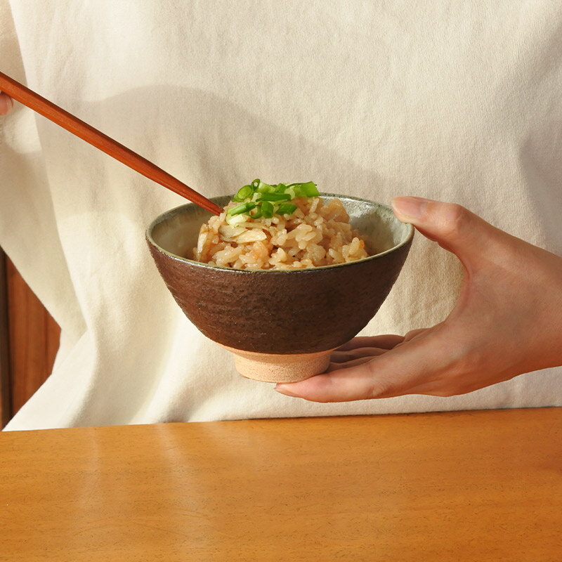 楽天K’s　Rainbow和食器 萩 お茶碗 おしゃれ 可愛い 黒萩 白萩 飯碗 大 男性用 女性用 大人用 Φ116×H66mm 【食器洗浄機対応】【電子レンジ対応】