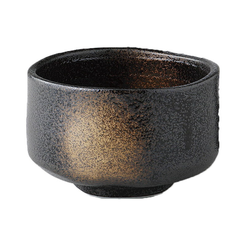 茶道具 抹茶 茶碗 黒砂吹き 備前風 Φ120×H75mm おしゃれ シンプル 上品 ギフト 入門 初心者用 【食器洗浄機対応】【電子レンジ対応】
