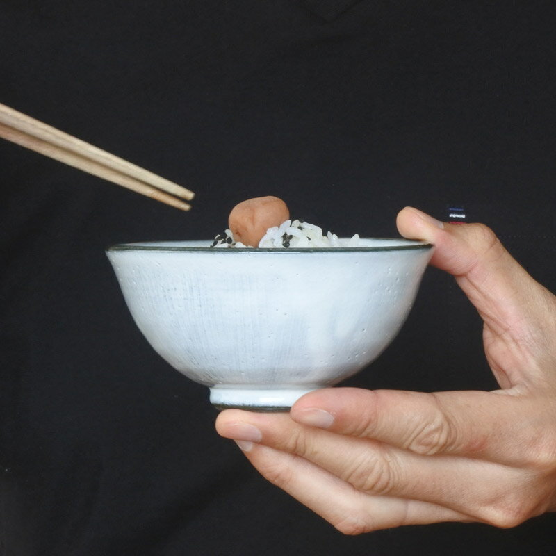 和食器 串目十草 お茶碗 おしゃれ 可愛い 織部 黒土粉引 飯碗 小 女性用 子供用 Φ114×H56mm 