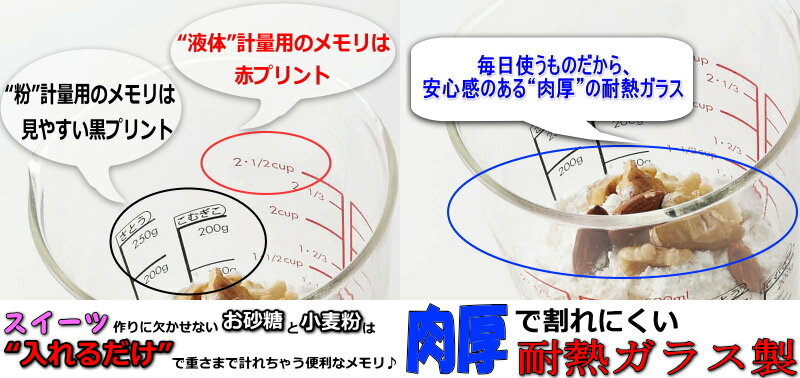 HARIO ハリオ 計量カップ 耐熱ガラス メジャーカップ 500 おしゃれ 可愛い W99×D91×H145mm(500ml) CMJ-500 【食器洗浄機対応】【電子レンジ対応】【熱湯対応】 3