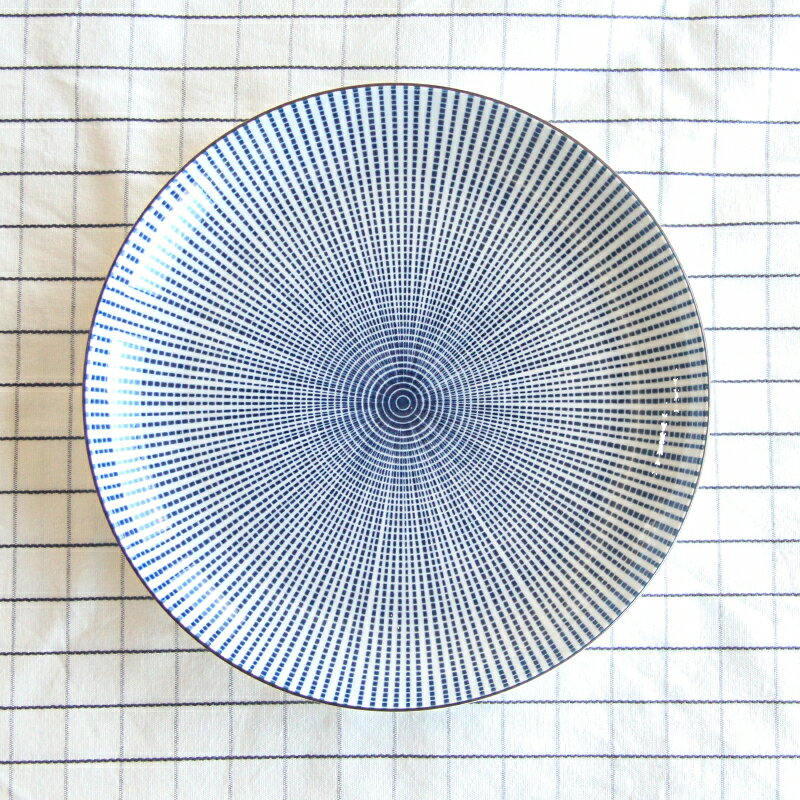 和食器 お皿 3枚セット 丸皿 中皿 十草千段 70皿 Φ216×H29mm おしゃれ 可愛い 北欧風 韓国 カフェ レストラン 割烹 飲食店 業務用 備品 食器 033-M004 【食器洗浄機対応】【電子レンジ対応】のサムネイル