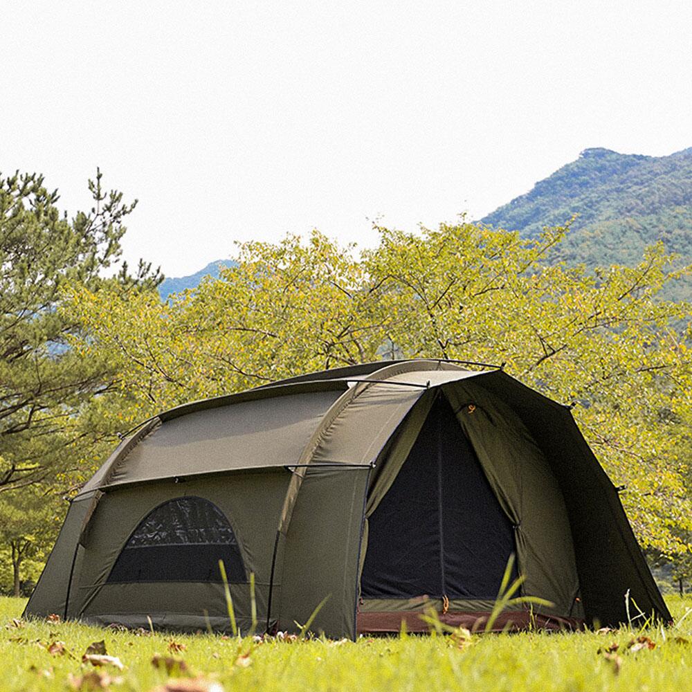 OAK DOME S (オークドーム S ) CAMPING KAN (キャンピングカン) キャンプ ファミリーテント コットンテント シェルター TC素材 2ルームテント 連結可能 【 3～ 4人用】 送料無料