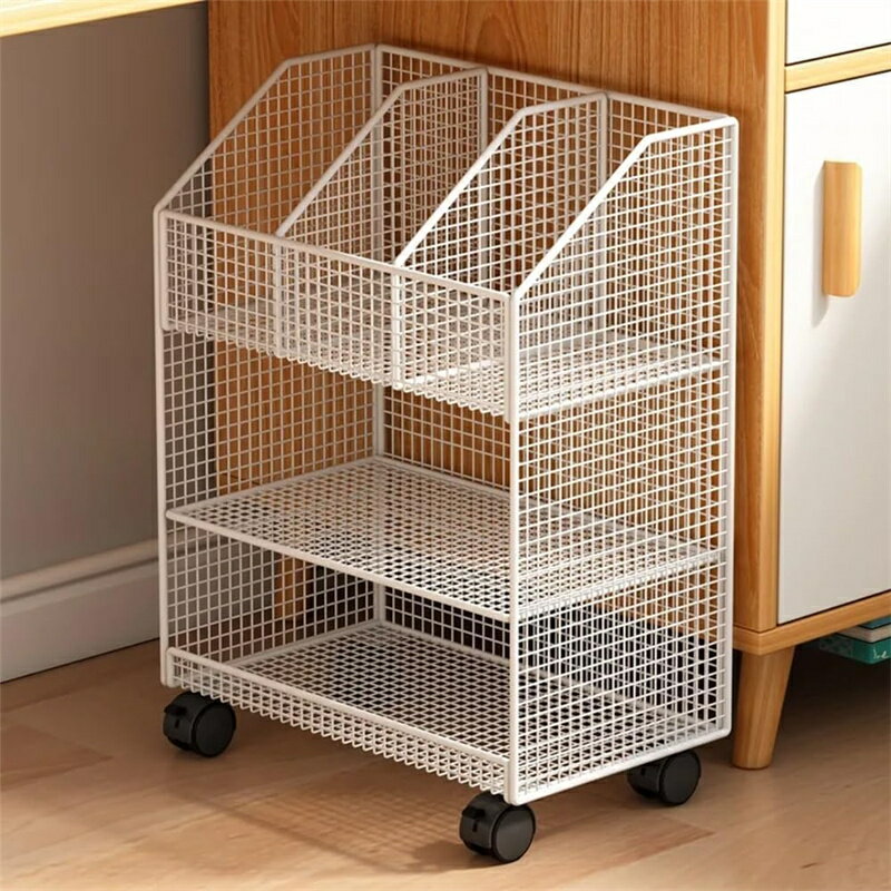 本棚 収納棚 ブックシェルフ デスクサイド本棚 キャスター付き スリム ファイルワゴン 本立て 教科書 漫画 雑誌収納 学校 オフィス用 大容量