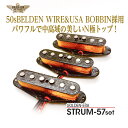 ◆全品送料・代引手数料無料！◆ 50s BELDEN WIRE&USA BOBBINを採用！ N極トップの倍音豊かなEarly50'Sパワフルサウンド。 GOLDEN-ERA STRUM57 set 《エレキギター用 ピックアップ/シングル/カバー付》 それまでのTall Dスタイルから3弦用ポールピースの高さを増したTall Gスタイル。 表面の磁界の位相が更に複雑化したこの年式は50年代モデルの代名詞と言われていました。満を持してデヴューしたS57はポールピースの特徴ある切削や、経年による変形を再現した手作業によるボビン加工を施しました。磁極はNトップとなっており、磁力線の側部漏洩を利用した倍音豊かなEarly50'sサウンドが特徴です。 メイプルネック期ではかなりパワフルなキャラクターですが繊細な再現力も併せ持っています。GOLDEN-ERA STRUM57 set 50s BELDEN WIRE&USA BOBBINを採用！ N極トップの倍音豊かなEarly50'Sパワフルサウンド。 56年のブラウントーンにアタッキーな高音をプラスしたバディトーン。 そして多くの伝説を生んだブラッキー、枯れた中にも中高域の美しい伸びがたまりません。 ドーバーの巨匠もこの音を好んでました。