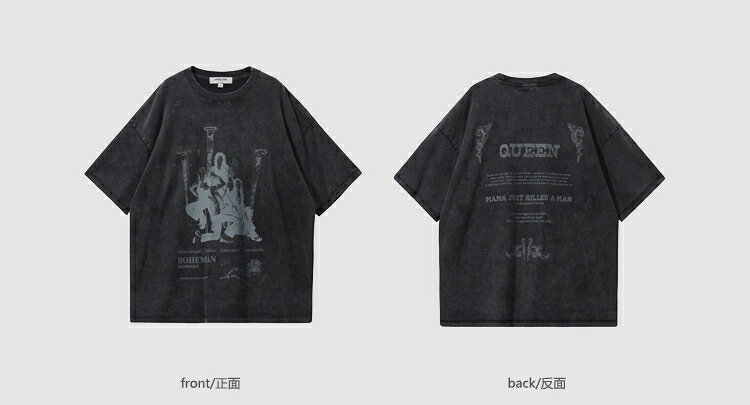 クイーン ロック プリントTシャツ 半袖 コットン ルーズフィット メンズ レディース ユニセックス 夏 TEE ブランド 送料無料