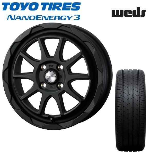 乐天商城 - ■TOYO （トーヨー) NANOENERGY3 165/55R15 ■WEDS ウェッズ MUD VANCE 06 15インチ 4.5J+45 4H100 FMBK サマータイヤホイールセット 軽自動車用