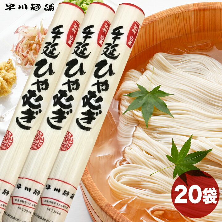 和泉 手延べ ひやむぎ 早川麺舗 冷麦 2人前×20袋 常温保存 冷や麦 乾麺 200g×20袋のサムネイル