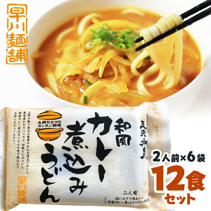 三河和泉 和風カレー煮込みうどん 12食セット 二人前（100g×2）6袋入 カレーうどん 煮込みうどん カレー うどん 風味豊かなスパイスと和風だしのきいた特製カレー煮込みうどん 送料無料