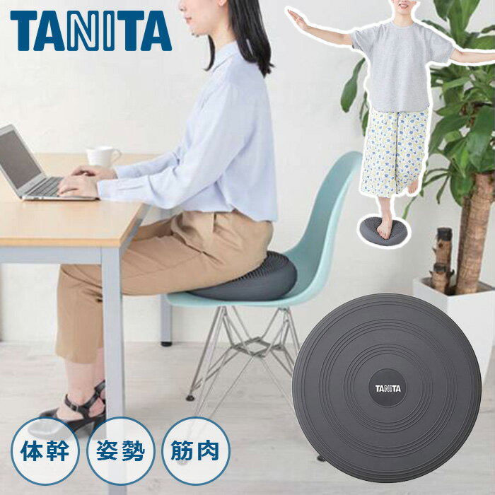 Rakuten - タニタ バランスクッション TS-959-GY 【エクササイズメニュー付】 バランス クッション グレー エクササイズ トレーニング フィットネス シェイプアップ 体幹 姿勢 筋トレ ながら テレワーク 在宅 オフィス welfan 878202 タニタサイズ TANITA ※沖縄県+550円