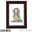 アマビエ RIE『AMABIE』縦18×横14cm 【送料無料】世界中に笑顔を広げるアーティスト RIE 『AMABIE』/ 木製フレーム付き 妖怪 疫病退散 ...