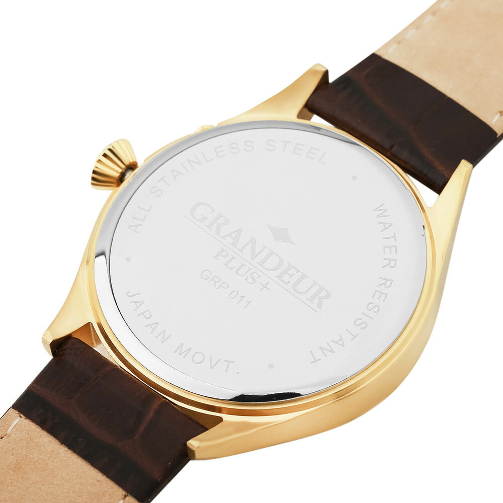 GRANDEUR PLUS グランドールプラス GRP011G1 ムーンフェイズ クオーツ クォーツ 牛革 レザー ウォッチ【送料無料】 watch 時計 お祝い プレゼント 【TVドラマ使用モデル】 1年保証 他店対抗価格