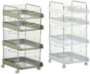 フェミニワゴン 4段 ONLS0133 【送料無料 SALE】 透明 クリア フェミニン ゴールド取手 desk デスク 台所 Kitchen rack キッチ...