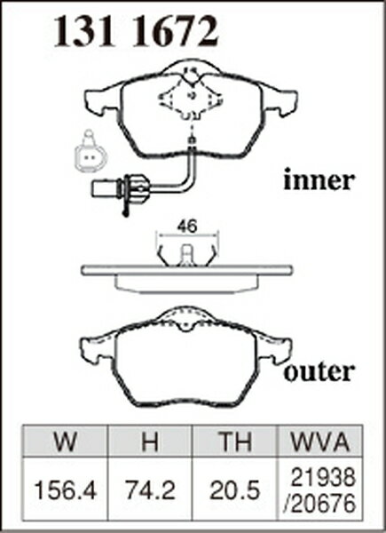 A6(C5) 4B �֥졼���ѥå� �ե���Ⱥ������å� �ǥ������� Z������ 1311672 DIXCEL �ե���ȤΤ� �֥졼���ѥå� sgw��ŹƬ�����б����ʡ�