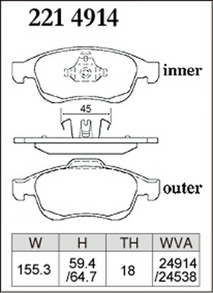 ����ץ��㡼 2RH5F �֥졼���ѥå� �ե���Ⱥ������å� �ǥ������� M������ 2214914 DIXCEL �ե���ȤΤ� CAPTUR �֥졼���ѥå� sgw��ŹƬ�����б����ʡ�