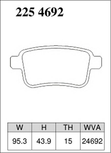 ���󥰡� KWH5F KWH5F1 �֥졼���ѥå� �ꥢ�������å� �ǥ������� M������ 2254692 DIXCEL �ꥢ�Τ� KANGOO �֥졼���ѥå� sgw��ŹƬ�����б����ʡ�