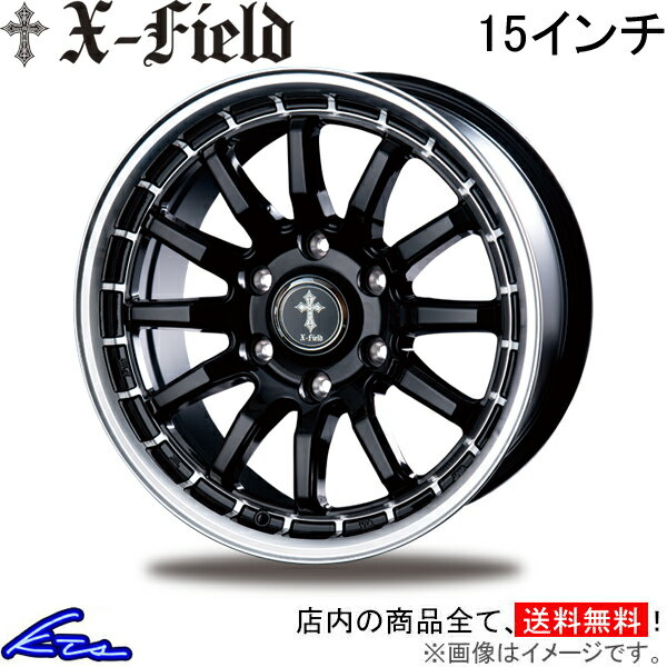 ジムニーシエラ JB74W アルミホイール インターミラノ クロスフィールドα【15×5.5J 5-139 INSET5 BK/RP】INTER MILANO BEST ベスト X-FIELD アルファ 15インチ 5穴 139.7 +5 インセット5 Jimny SIERRA 車用ホイール 1本 4本セット 1台分 一台分 1枚【店頭受取対応商品】