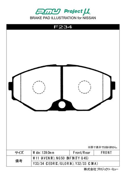 プレーリーリバティ PNM12 ブレーキパッド フロント左右セット プロジェクトμ レーシング999 F234 プロジェクトミュー プロミュー プロμ RACING999 フロントのみ PRAIRIE LIBERTY リバティー ブレーキパット sgw【店頭受取対応商品】