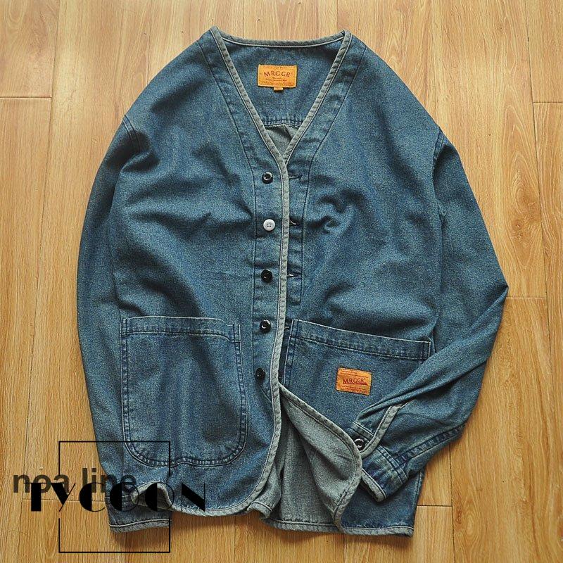 樂天商城 - デニムジャケットカバーオール男前メンズおしゃれフィッシィングシャツコットン95%インディゴワークジャケットアウターカジュアル