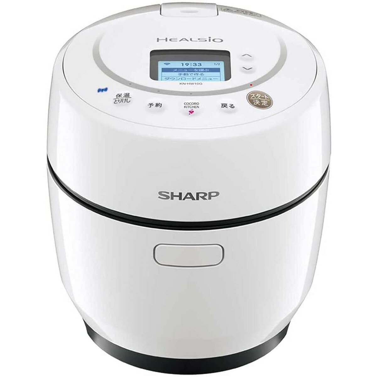 この商品は 【送料無料(一部地域除く)!!】SHARP[シャープ]KN-HW10G-W HEALSIO[ヘルシオ] ホットクック ・ホワイト系(キッチン家電・調理家電・ヘルシー・一人暮らし・XYZ) ポイント スープや副菜作りにも便利な、小世帯向け1〜2人向け！！ 商品名 KN-HW10G-W HEALSIO[ヘルシオ] ホットクック　ホワイト系 商品仕様電源：AC 100V 50-60Hz 共用定格消費電力：350W調理容量：1.0L満水容量：2.0L設定温度（発酵・低温調理）：35〜90℃最大予約設定時間：15時間保温：最大12時間質量：約3.7kg電源コードの長さ：約1.4m（マグネットプラグ方式）メニュー集掲載数：86（自動メニュー70/手動メニュー16）サイズ幅220×奥行305×高さ240mmメーカーSHARP[シャープ]商品区分生活家電 ショップからのメッセージ ホットクックの使い方はとってもカンタン。 材料を入れて、ボタンをおせばOK。あとはおまかせで、ふたを開ければおいしいごはんのできあがり。ホットクックは、かきまぜユニットが “加熱の進行”に合わせたかきまぜを行います。 だから、焦げてしまいがちな無水メニューのカレーやシチューも上手に調理。 肉じゃがなどの煮物は煮くずれなく、少なめの調味料でも中までしっかり味がしみ込み、おいしく仕上がります。 さらに、まぜ技ユニットの回転スピードがアップしたことにより、泡立てるといった調理も可能になりました。温度センサーと蒸気センサーでつねに鍋の中の温度や食材の火の通り具合をみはり、自動できめ細かく火加減を調整。 料理に不慣れな方が作っても、まるでお料理が上手な方が作ったような味に仕上がります。 納期について 4