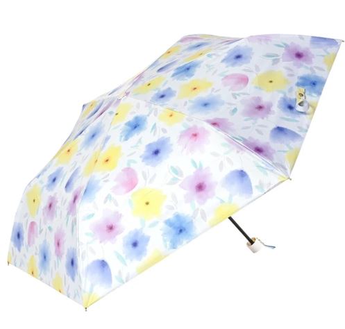 【送料無料(一部地域除く)!!】nifty colors【ニフティカラーズ】折傘 遮光 シアフラワースレンダーミニ OF/オフホワイト 2416(UV・紫外線・遮蔽・キャンプ・アウトドア・雨・傘・雨天・レイングッズ・パラソル・梅雨)