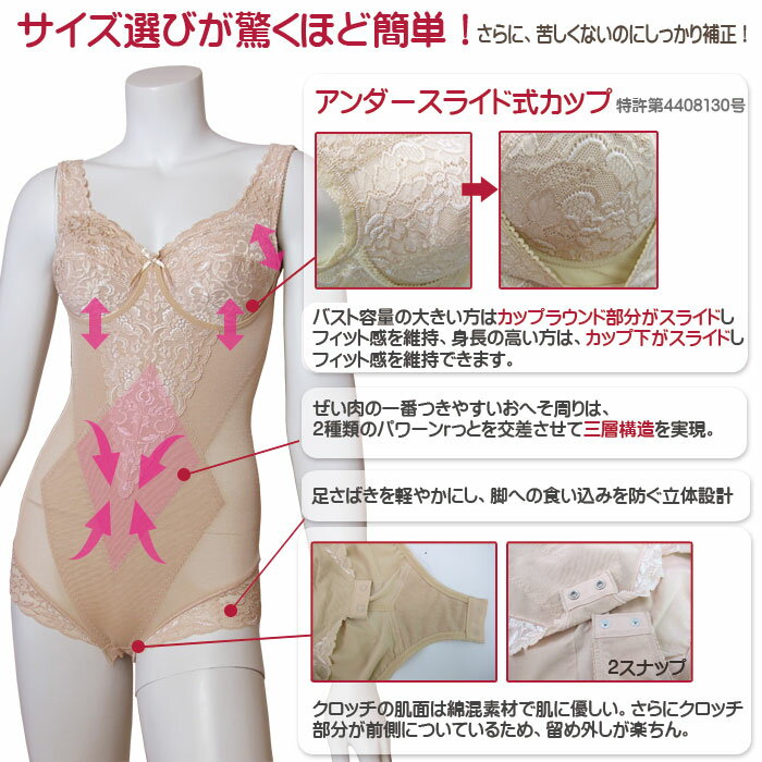 【送料無料(一部地域除く)!!】タムラボディスーツ インナー レディメイク多機能シリーズ Bodysuit TPN17 ミディアム補正 (補正下着・下着・ブラジャー・ノンワイヤー・フィット感・ストレッチ性・伸縮性・美姿勢) 2