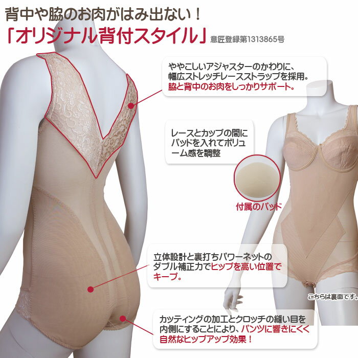 【送料無料(一部地域除く)!!】タムラボディスーツ インナー レディメイク多機能シリーズ Bodysuit TPN17 ミディアム補正 (補正下着・下着・ブラジャー・ノンワイヤー・フィット感・ストレッチ性・伸縮性・美姿勢) 3