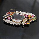 【中古】ガ—ネット16.15ct ダイヤモンド0.31ct ブローチ PT900K18(4)