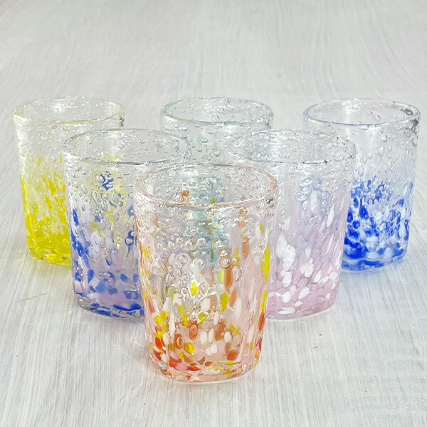 沖縄琉球ガラス 琉球ガラス グラス 沖縄 お土産 冷茶グラス コップ カップ 気泡の海四角グラス