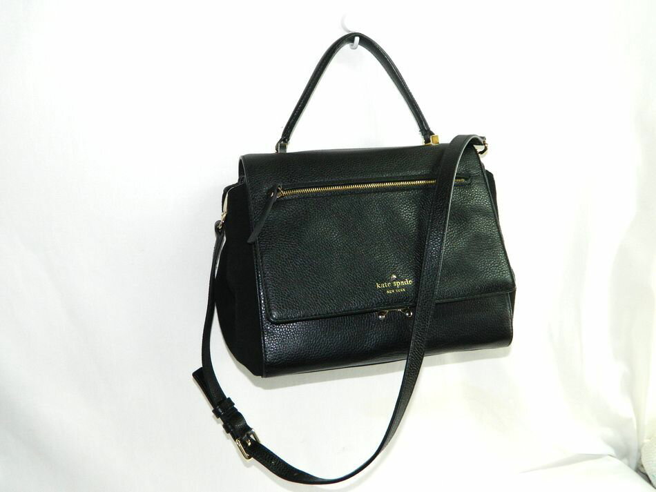  送料無料 Kate spade 2way ショルダーバッグ PXRU5844 ハンドバッグ レザー スエード 黒 MATTHEWS DRIVE ANDERSON ケイトスペード USED品