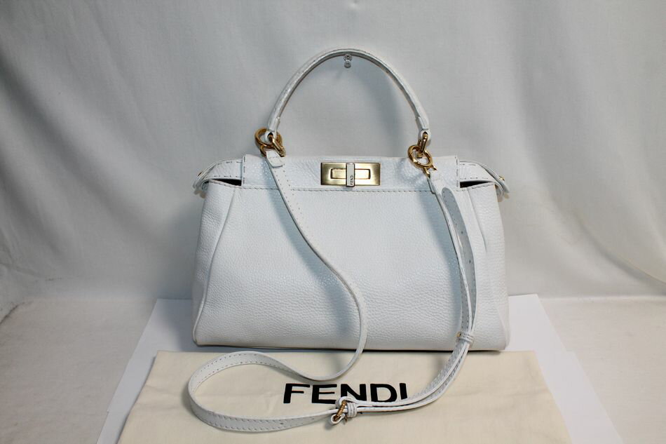 [] FENDI ԡ֡ 2372 8BN211 2WAY ϥɥХå Хå 쥶 ɶ  ۥ磻 ǥ  եǥ USED