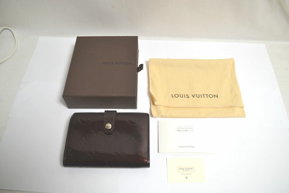 乐天商城 - [中古] LOUIS VUITTON ポルトフォイユ ヴィエノワ ヴェルニ アマラント がま口 ホック 二つ折り ウォレット 財布 M93521 ルイヴィトン レディース 女性用 財布 USED品