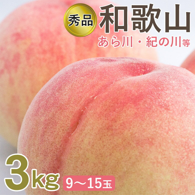 桃 【6月下旬発送】 【 和歌山県産 桃 約 3kg 9～15玉 】桃 予約 もも モモ 和歌山 ギフト 和歌山県 和歌山のもも 桃 秀品 和歌山県産 白桃 桃 白鳳等 約 3kg 9～15玉 ご家庭用 和歌山県 和歌山 あら川 紀の川 桃 白桃 贈答用 秀品クラス ギフト お中元 プレゼント くだもの