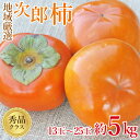 【11月初旬から順次ご発送】【 次郎柿 秀品 5kg 】 送料無料 地域厳選 次郎柿 秋 柿 5kg 13玉 ~ 25玉 秀品 ご家庭用 柿 カキ ご自宅用 果物 くだもの フルーツ 敬老の日 ギフト プレゼント 訳アリ