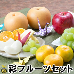 彩フルーツセット【送料無料】秋のおすすめ　贈答　ギフト　旬の果物詰合せ　ぶどう　梨　みかん