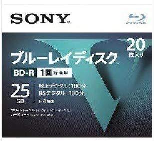SONY ソニー ブルーレイ BD-R 1回録画用　25GB　 Vシリーズ 20BNR1VLPS4 (20枚入)