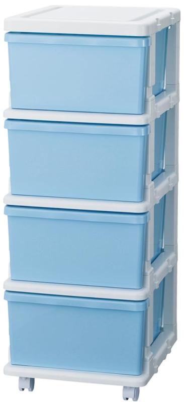 JEJ SEEDS(シーズ) スリムチェスト 4段 キャスター付き ブルー SIU-4-BL