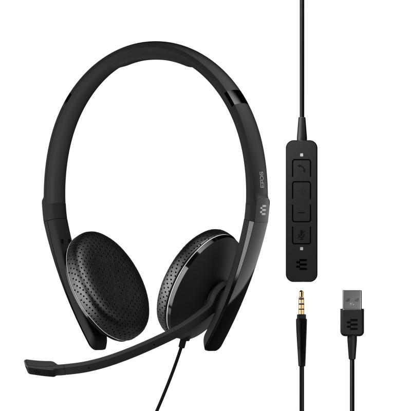 EPOS | SENNHEISER ADAPT 165 USB II (1000916) - 有線両耳ヘッドセット 3.5mmジャックとUSB-A接続