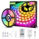 Lepro ledテープライト MagicColor 流れるテープ 虹色 アドレサブル テープ ミュージックセンサー搭載 音に反応 動きのある 音楽ledテープ RGB 室内用 20キーリモコン 調光調色 SMD5050 クリスマス 飾(3)