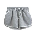 RAKUKOU レディース ショートパンツ 綿混 スポーツ 短パン 夏 ポケット付き カジュアルウエア 柔らかい 通気性 伸縮性 吸汗 速乾 ヨガ ランニング(4)