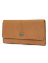 Timberland Womens Leather RFID Flap Wallet Clutch Organizer ベージュ One Size