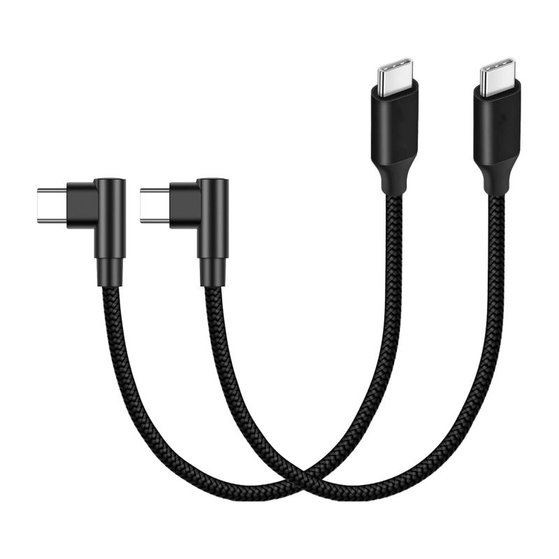 USB-C ＆ USB-C ケーブル (0.5m ブラック) 【 60W/3A 急速充電 /USB2.0規格/ PD対応】高耐久ナイロン Type C (USB C to USB C) ケーブル50cm 短い Type C to Type C ケーブル