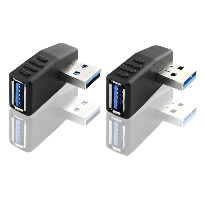 サムコス USB 3.0 アダプタ L型 90度 直角 方向変換アダプター オス×メス 高速 5Gbps Type A (タイプa オス〜タイプa メス) 変換アダプタ