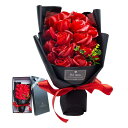 BBICE ソープフラワー 花束 ギフト 人気 誕生日プレゼント 手提げ付き 枯れない お花 ギフトクリアボックス メッセージカード付き 女性 母の日 父の日 ...