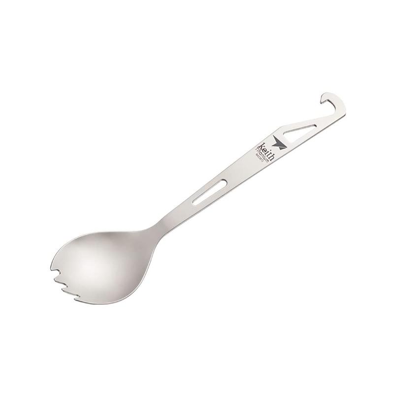 Hawk Zing 多機能純チタンスポークフォーク/スプーン/栓抜き3in1 収納袋付き 超軽量 耐久性 調理器具 ..