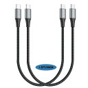 USB C to Micro USB ケーブル 0.5m 2本、USB タイプ C - マイクロ USB 編組コード MacBook (Pro) および Micro USB デバイスの充電と同期をサポート(2)