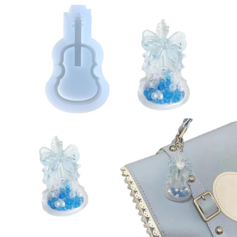 シリコンモール レジン型 バイオリン 楽器 シェイカー シャカシャカ キーホルダー レジン アクセサリー..